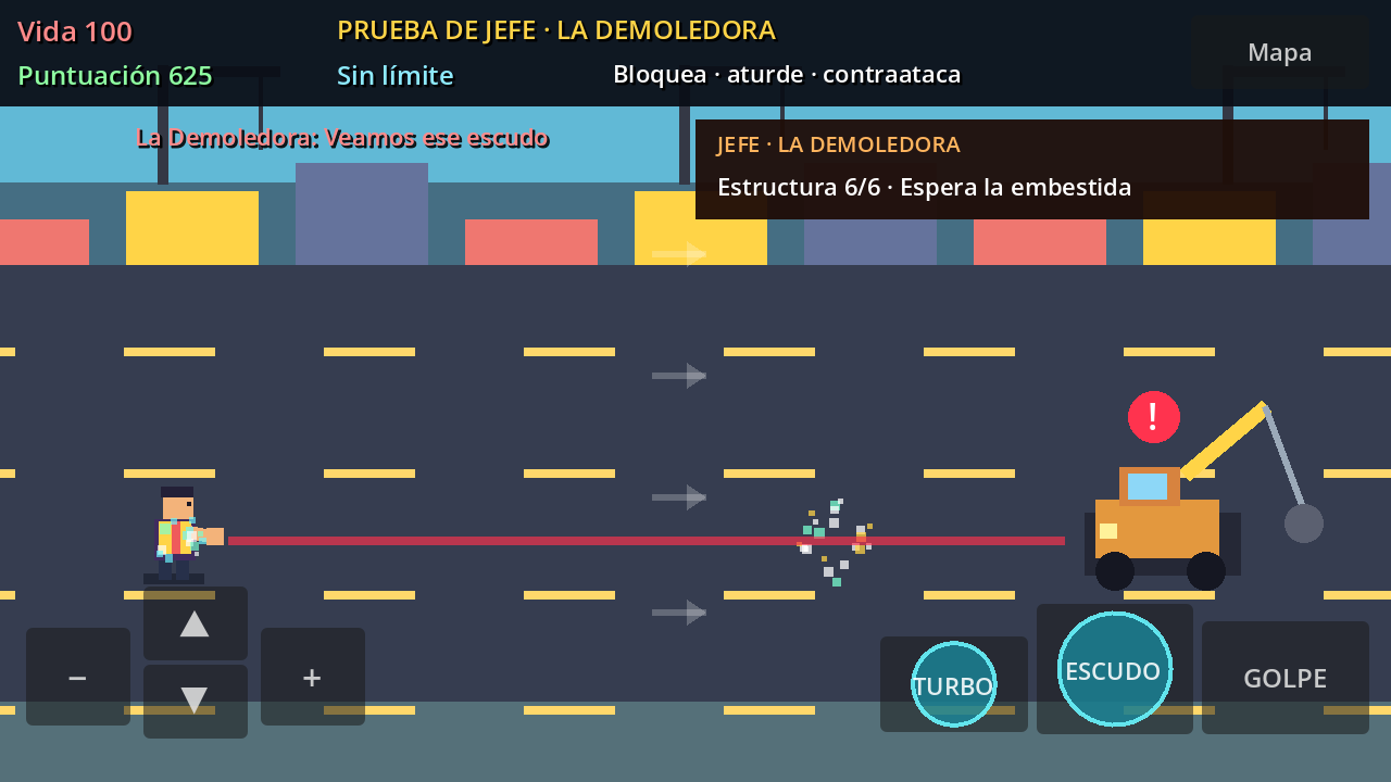 Enfrentamiento de demostración contra La Demoledora en Puerto Gris